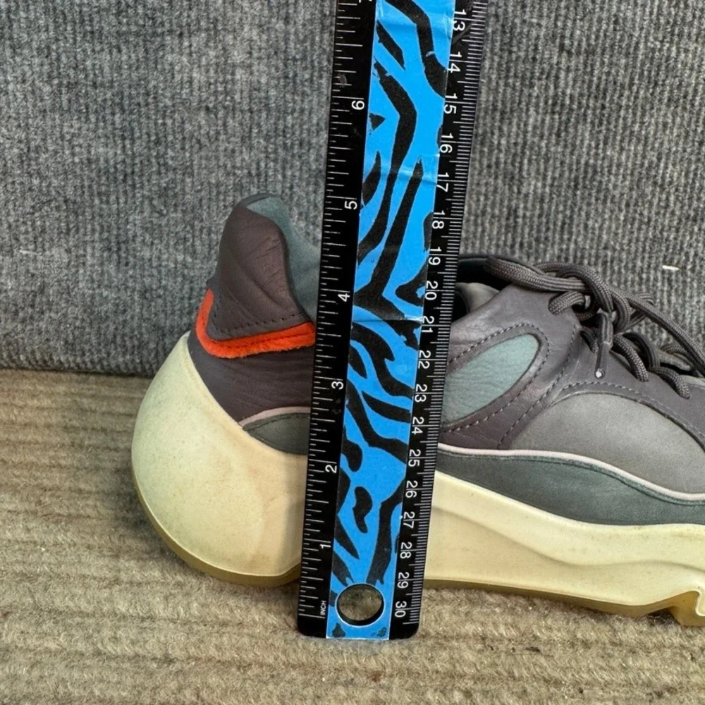 ECCO Golf Leather Low Top Sneakers Grey Blue Orange Womens Size 9-9.5
